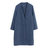 ブルー | ノーカラーコート ロングコート ベーシック アウター Riff リフ | Riff