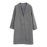 モクグレー | ノーカラーコート ロングコート ベーシック アウター Riff リフ | Riff