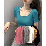 UネックカラーTシャツ ショート丈 クロップド丈 | Riff | 詳細画像15