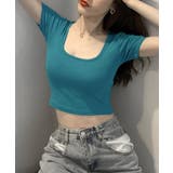 UネックカラーTシャツ ショート丈 クロップド丈 | Riff | 詳細画像18