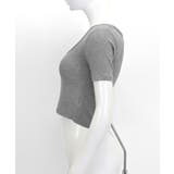 UネックカラーTシャツ ショート丈 クロップド丈 | Riff | 詳細画像40