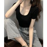 UネックカラーTシャツ ショート丈 クロップド丈 | Riff | 詳細画像11