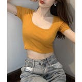 UネックカラーTシャツ ショート丈 クロップド丈 | Riff | 詳細画像21