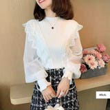 袖シースルーフリルトップス シアー ブラウス | Riff | 詳細画像2 