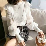 袖シースルーフリルトップス シアー ブラウス | Riff | 詳細画像3 