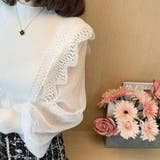 袖シースルーフリルトップス シアー ブラウス | Riff | 詳細画像4 