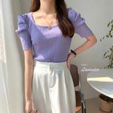 パワーショルダーリブトップス Tシャツ カットソー | Riff | 詳細画像12