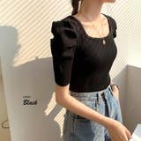 パワーショルダーリブトップス Tシャツ カットソー | Riff | 詳細画像15