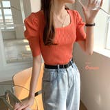 パワーショルダーリブトップス Tシャツ カットソー | Riff | 詳細画像9