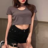 ショート丈カラーTシャツ カットソー インナー | Riff | 詳細画像21