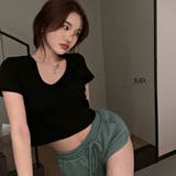 ショート丈カラーTシャツ カットソー インナー | Riff | 詳細画像23