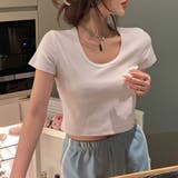 ショート丈カラーTシャツ カットソー インナー | Riff | 詳細画像3