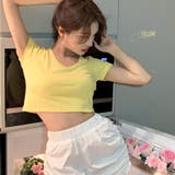 ショート丈カラーTシャツ カットソー インナー | Riff | 詳細画像8
