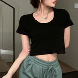 ブラック | ショート丈カラーTシャツ カットソー インナー | Riff