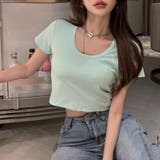 ミント | ショート丈カラーTシャツ カットソー インナー | Riff