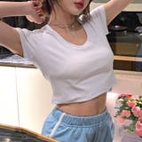 ホワイト | ショート丈カラーTシャツ カットソー インナー | Riff