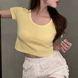 イエロー | ショート丈カラーTシャツ カットソー インナー | Riff
