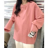 ピンク | サイドスリットBIGロンT プルオーバー Tシャツ | Riff