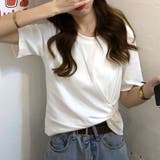 シンプルコーデを格上げ。ツイストTシャツ カットソー トップス | Riff | 詳細画像5 