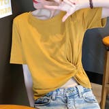 マスタード | シンプルコーデを格上げ。ツイストTシャツ カットソー トップス | Riff