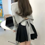 グレー | バックリボンショート丈トップス カットソー プルオーバー | Riff
