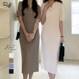 ポロシャツ風が新鮮 襟付きリブワンピース リブ編み | Riff | 詳細画像1