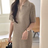 ポロシャツ風が新鮮 襟付きリブワンピース リブ編み | Riff | 詳細画像7