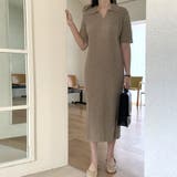 ポロシャツ風が新鮮 襟付きリブワンピース リブ編み | Riff | 詳細画像8