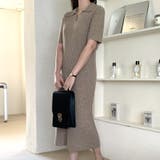 モカ | ポロシャツ風が新鮮 襟付きリブワンピース リブ編み | Riff