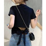 バックシャンで旬な装い ウエスト見せバックリボンTシャツ ショート丈 | Riff | 詳細画像10 