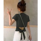 バックシャンで旬な装い ウエスト見せバックリボンTシャツ ショート丈 | Riff | 詳細画像29 