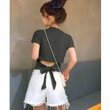 バックシャンで旬な装い ウエスト見せバックリボンTシャツ ショート丈 | Riff | 詳細画像31 