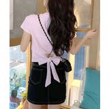 バックシャンで旬な装い ウエスト見せバックリボンTシャツ ショート丈 | Riff | 詳細画像37 