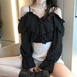 ラッフルフリルが華やかな主役級ブラウス オフショル フリル | Riff | 詳細画像12 