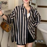 着映えする太ストライプがアクセントに ストライプシャツ ゆるシャツ | Riff | 詳細画像1 