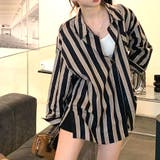 着映えする太ストライプがアクセントに ストライプシャツ ゆるシャツ | Riff | 詳細画像10 