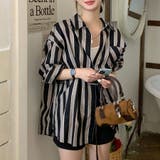 着映えする太ストライプがアクセントに ストライプシャツ ゆるシャツ | Riff | 詳細画像4 