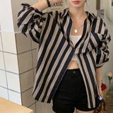 着映えする太ストライプがアクセントに ストライプシャツ ゆるシャツ | Riff | 詳細画像6 