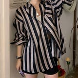 着映えする太ストライプがアクセントに ストライプシャツ ゆるシャツ | Riff | 詳細画像7 