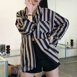 着映えする太ストライプがアクセントに ストライプシャツ ゆるシャツ | Riff | 詳細画像9 