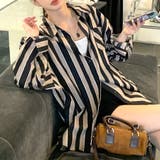 ブラック | 着映えする太ストライプがアクセントに ストライプシャツ ゆるシャツ | Riff