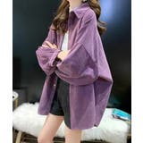 パープル | BIGシャツ コーデュロイ ゆるシャツ | Riff