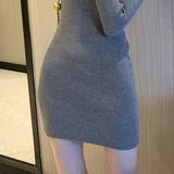 胸元のカッティングデザインがポイント ニットワンピース リブニット | Riff | 詳細画像15