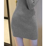 胸元のカッティングデザインがポイント ニットワンピース リブニット | Riff | 詳細画像10 