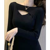 胸元のカッティングデザインがポイント ニットワンピース リブニット | Riff | 詳細画像16 