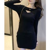 胸元のカッティングデザインがポイント ニットワンピース リブニット | Riff | 詳細画像17 