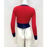 ビタミンカラーの配色が可愛い バイカラーVネックリブニット ショート丈 | Riff | 詳細画像18