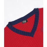 ビタミンカラーの配色が可愛い バイカラーVネックリブニット ショート丈 | Riff | 詳細画像19