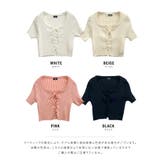 スリムなクロップドニット 半袖ニット レースアップ | Riff | 詳細画像15 