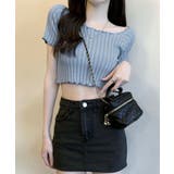 オフショルにもなる2WAYデザイン リブトップス メロウフリル | Riff | 詳細画像14